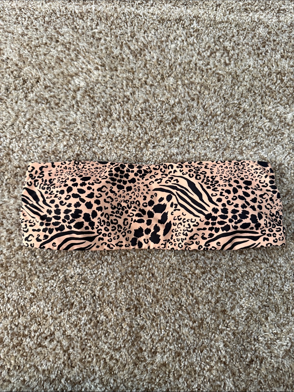 Victoria's Secret Peach And Black Animal Print Bandeau Bikini Top